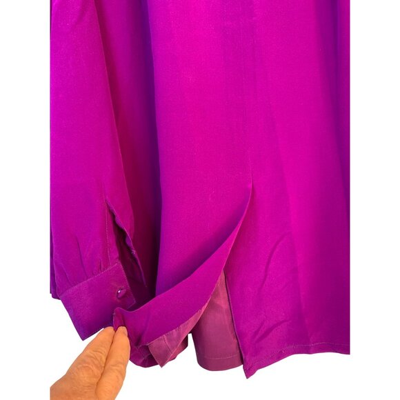 Vintage 80s Lé Club Purple Silk Skirt & Blouse Set Size 7/8 RBB10716 EUC 100% Si - Picture 8 of 8